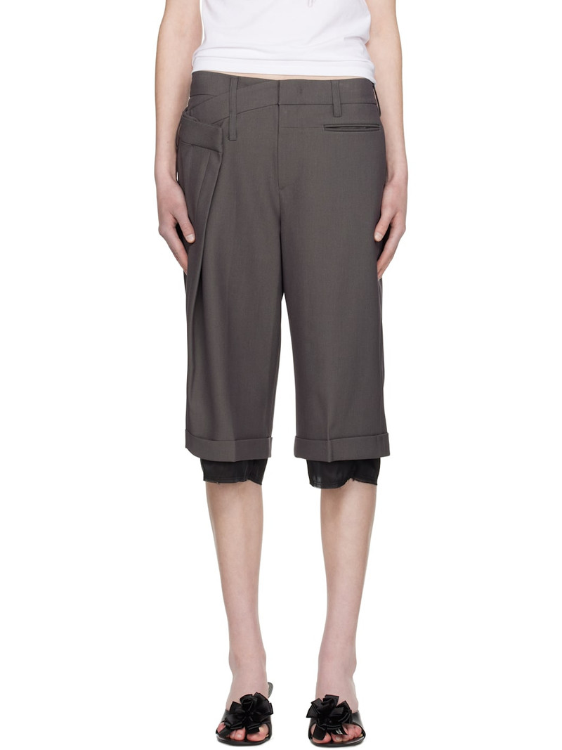 Gray Wrap Over Shorts 1