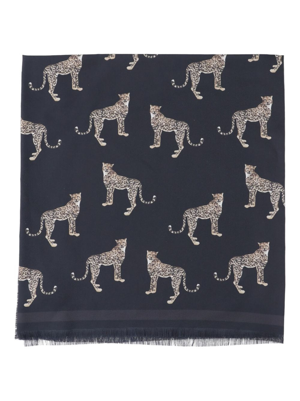 cheetah-print silk scarf - 1