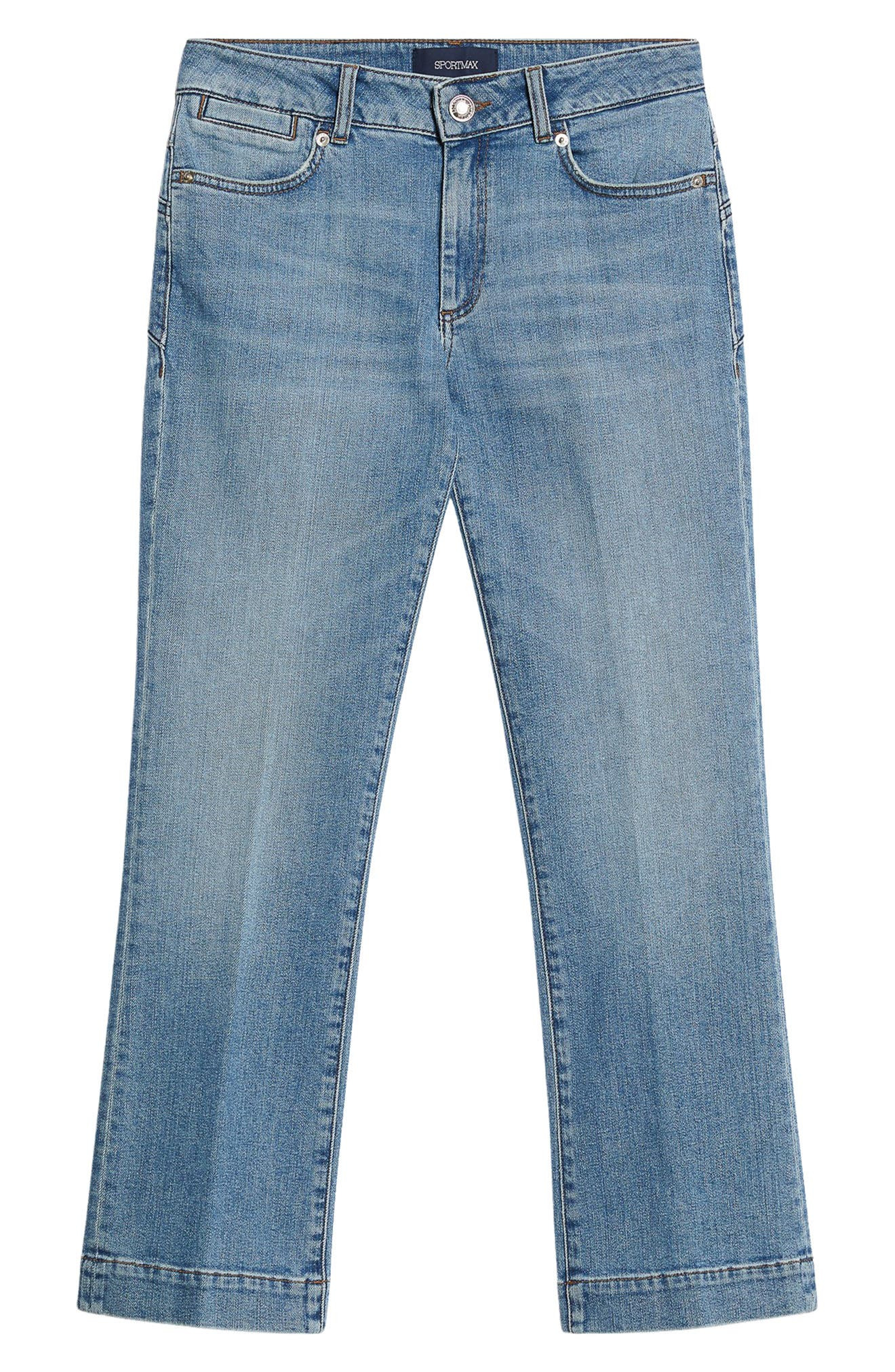 SPORTMAX Perfect Fit Stretch Denim Crop Jeans in Midnight Blue at Nordstrom - 3