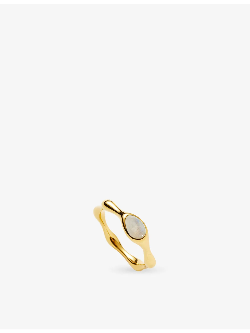Magma Gemstone 18ct Gold-Plated Brass Stacking Ring - 1