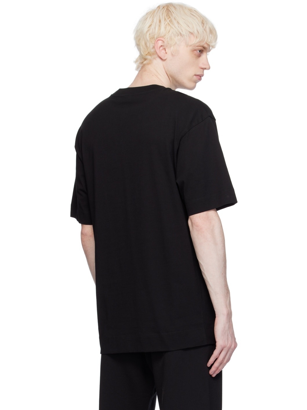 Black Dropped Shoulders T-Shirt - 3