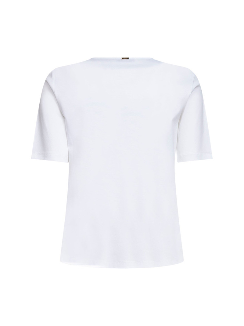 Herno White cotton jersey T-shirt with slits outlook