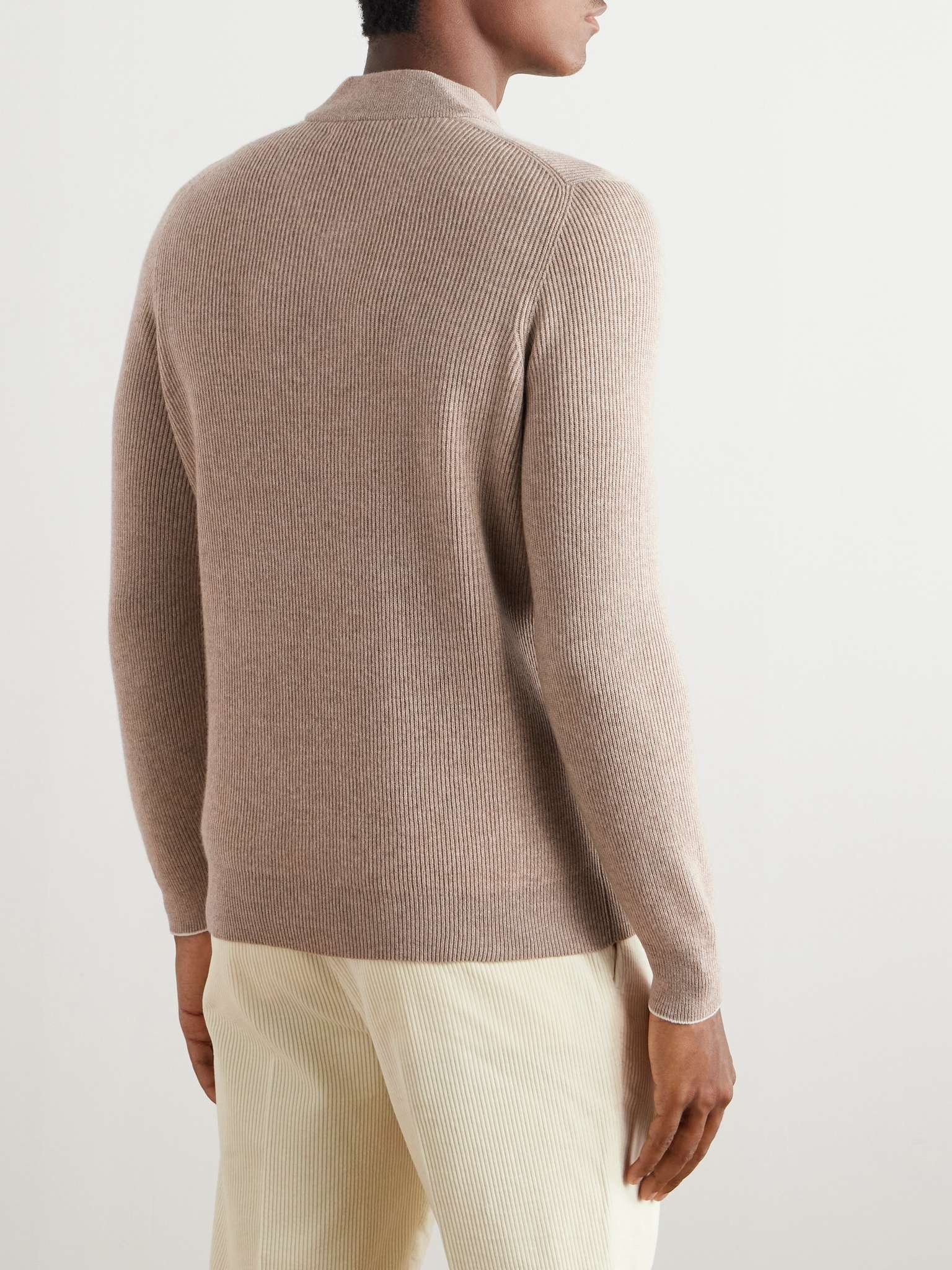 Slim-Fit Ribbed Cashmere Sweater - 4