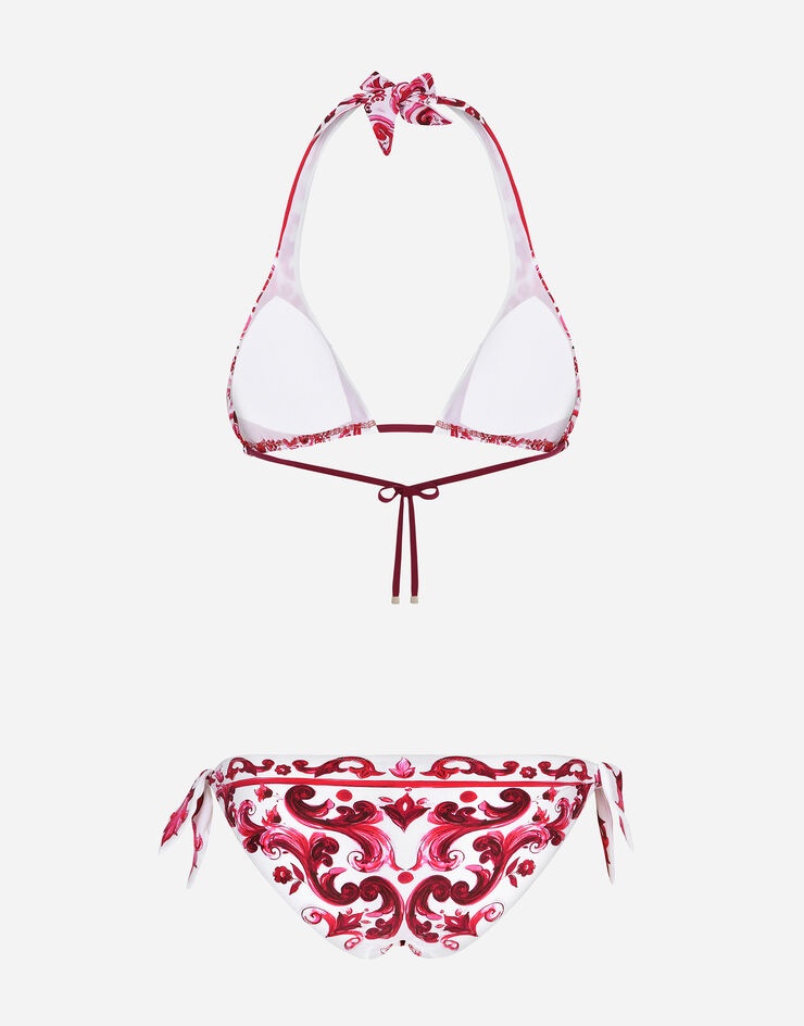 Majolica Print Padded Triangle Bikini - 2