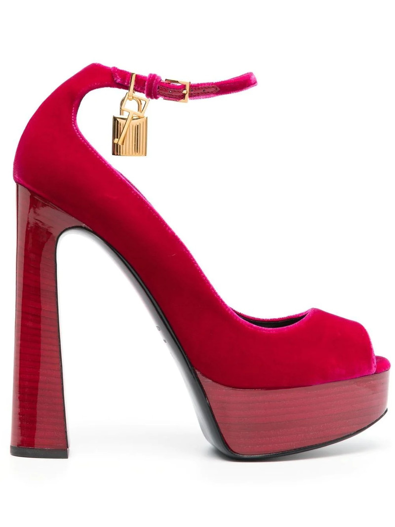 platform 145mm velvet sandals 1