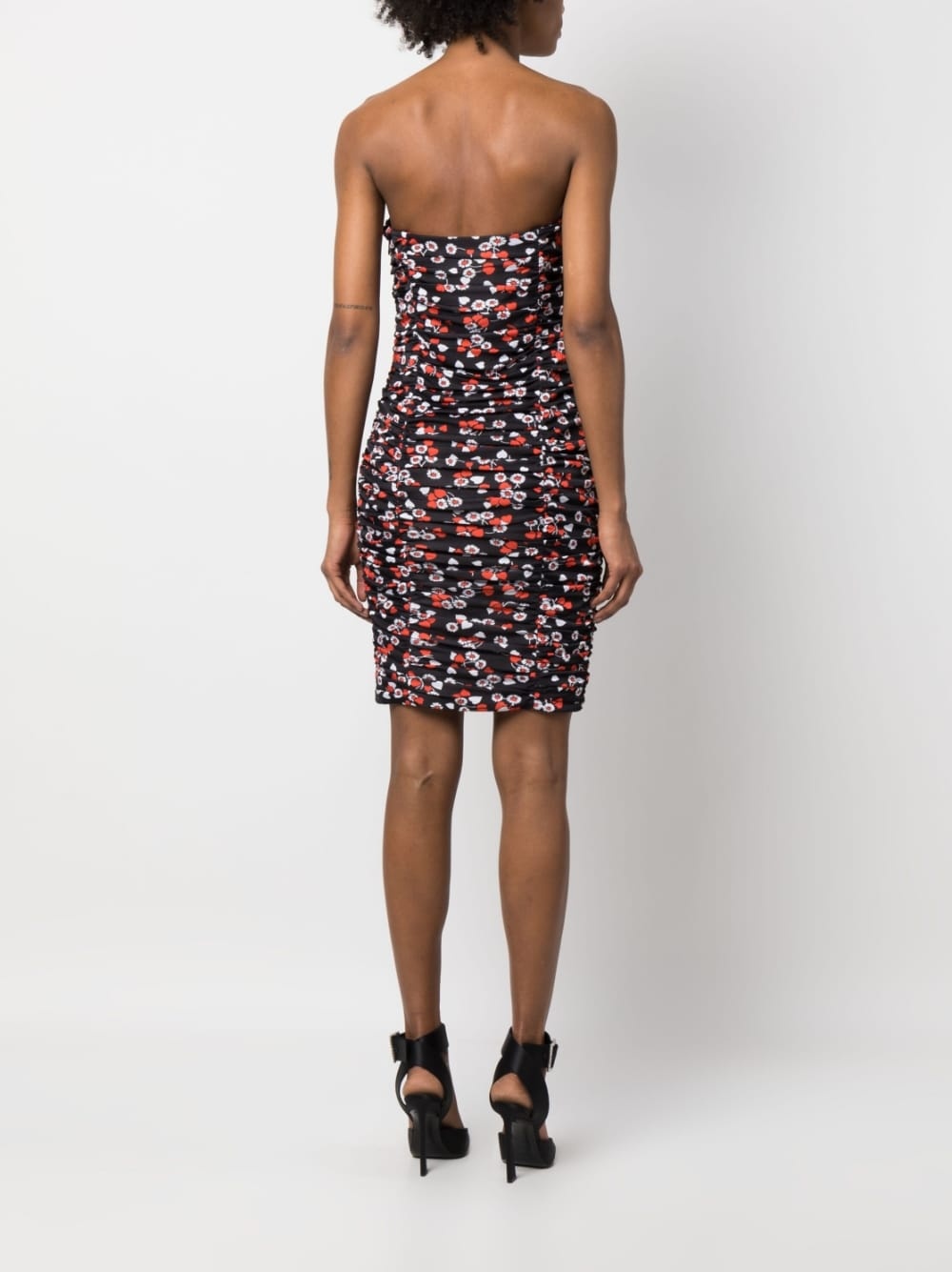 floral-print strapless minidress - 4