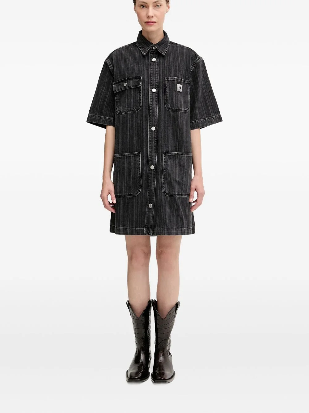 pinstripe shirt dress - 1