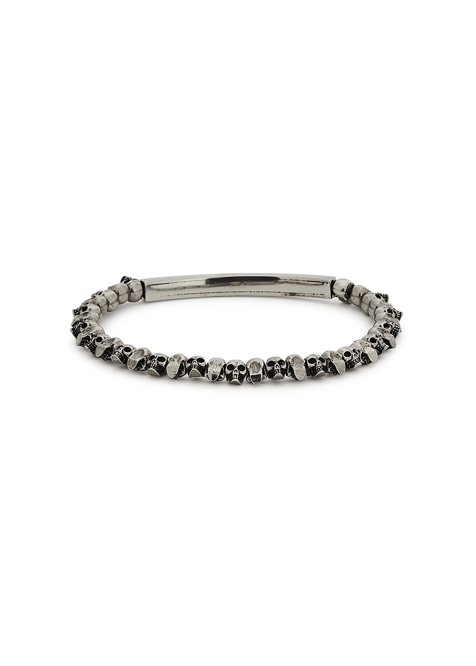 Skull beaded silver-tone bracelet - 3