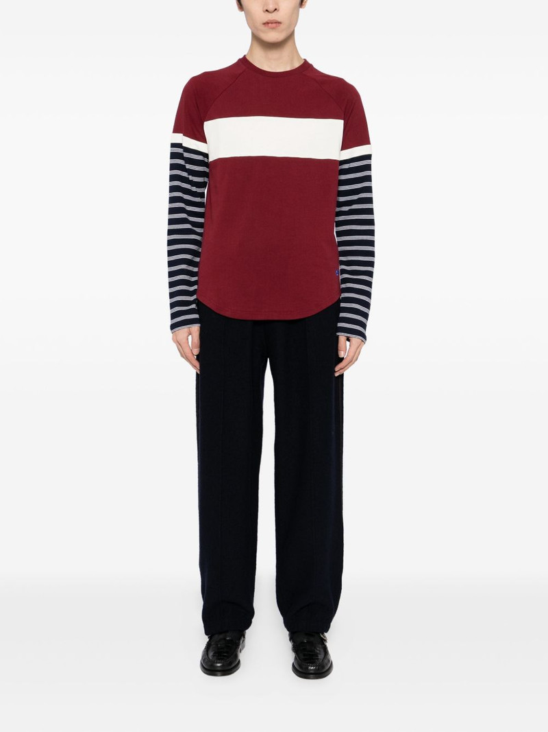 WALES BONNER stripe-panel T-shirt outlook