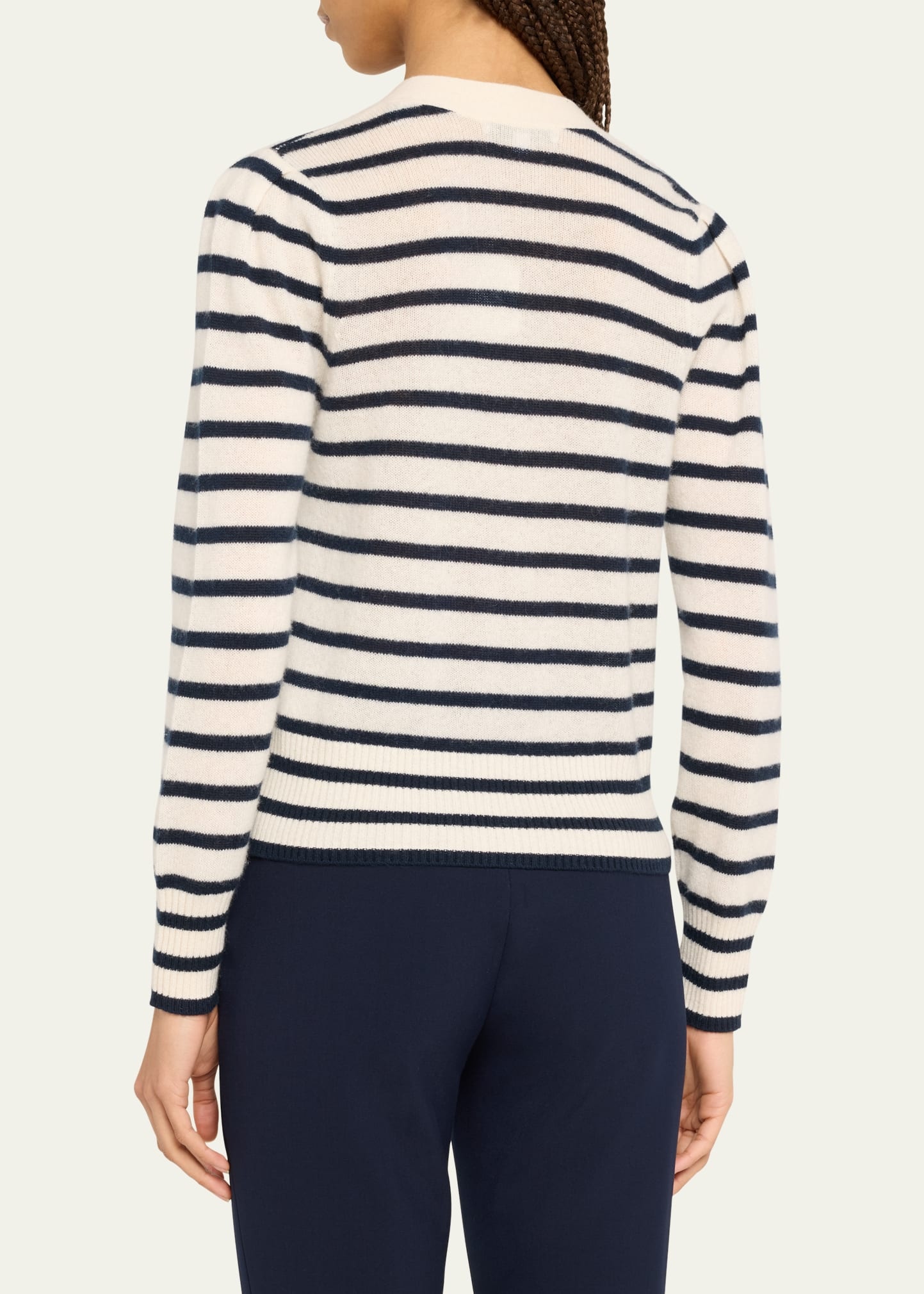 Solene Stripe Cashmere Cardigan - 3