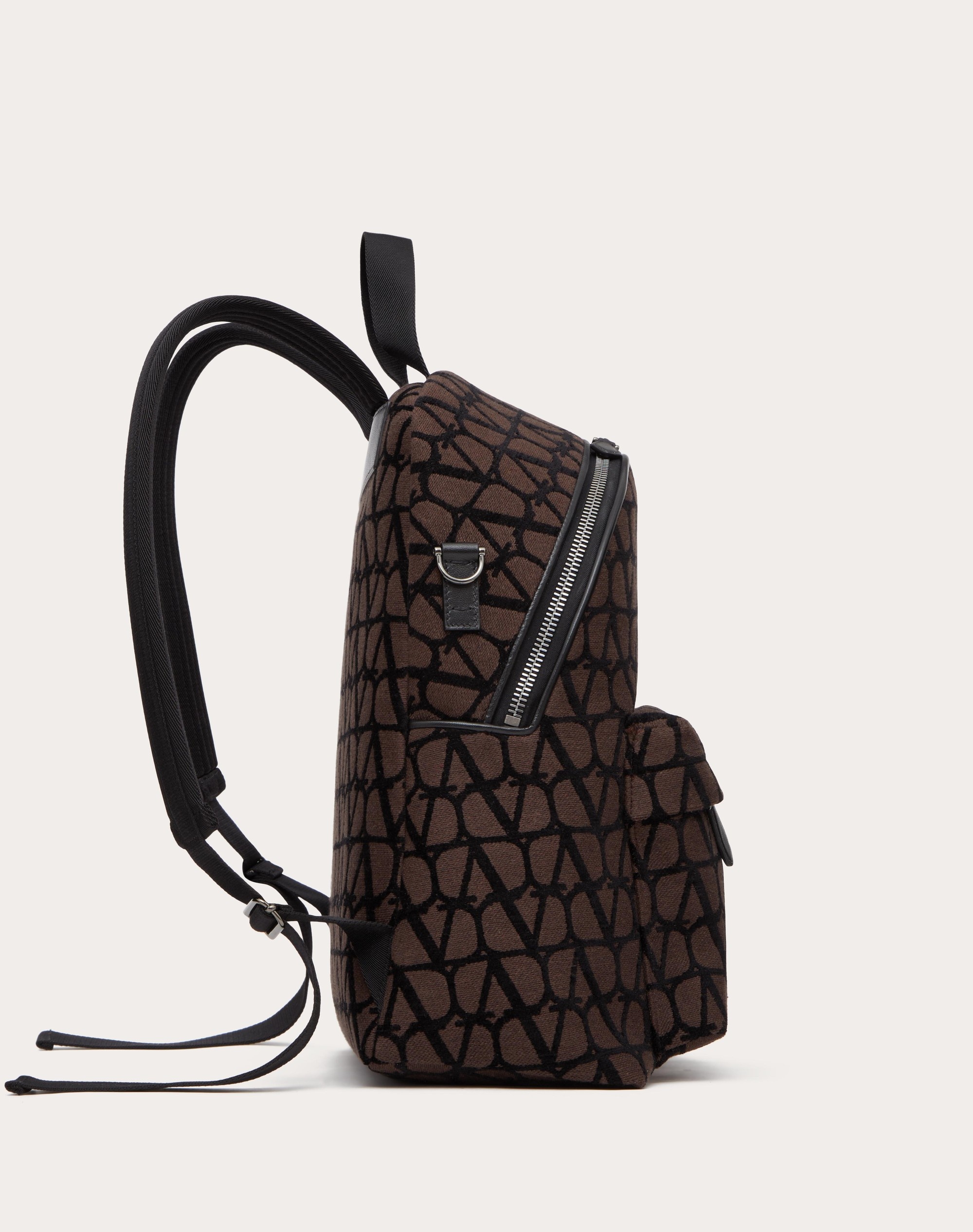Valentino TOILE ICONOGRAPHE BACKPACK WITH LEATHER DETAILING
