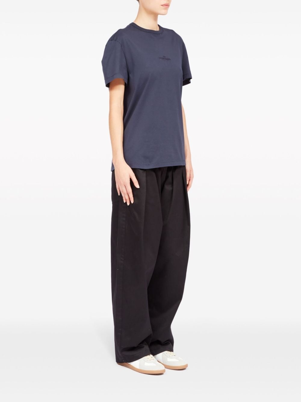logo-embroidered cotton T-shirt - 3
