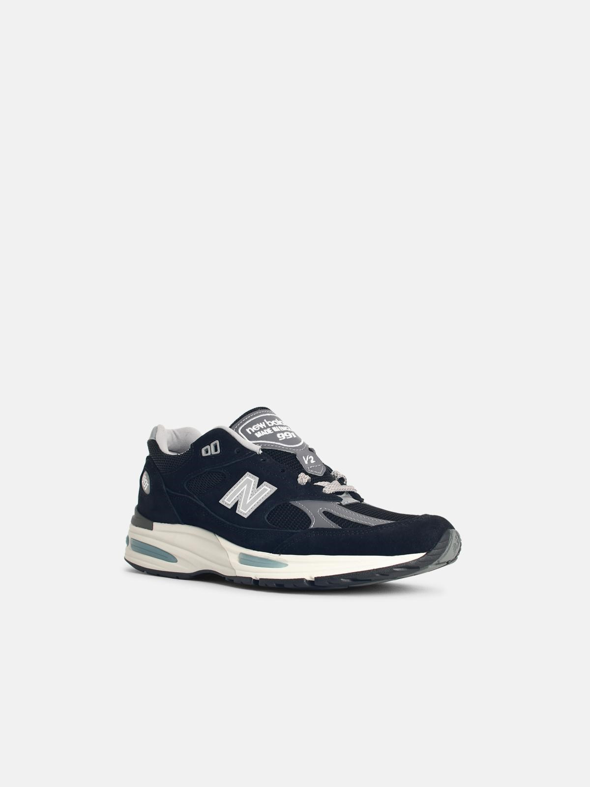 '991V2' BLACK FABRIC BLEND SNEAKERS - 2