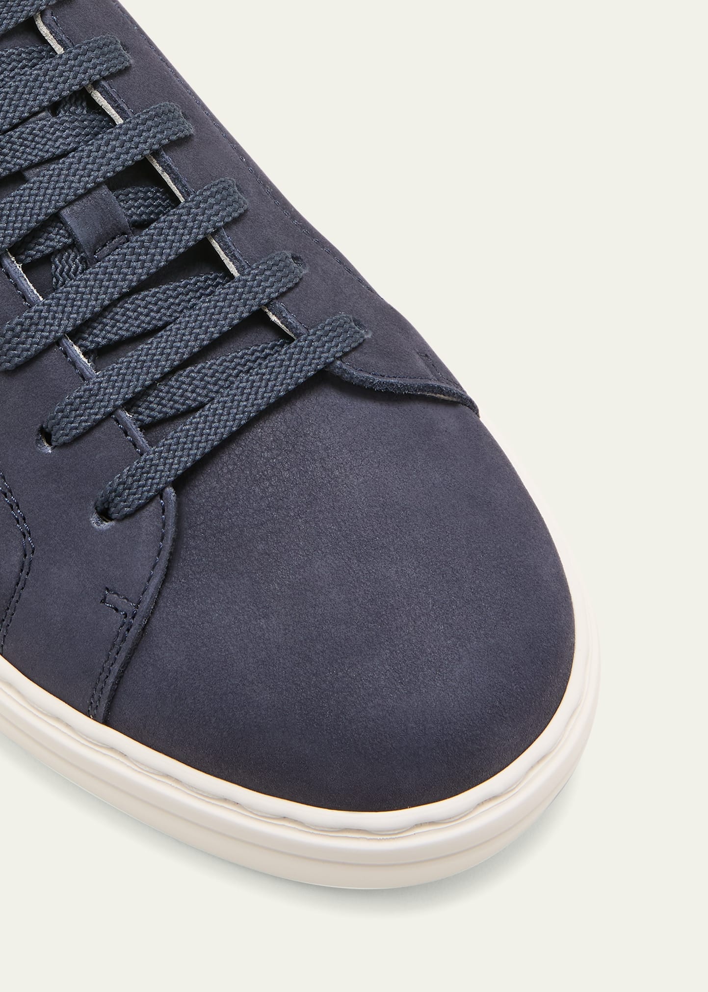 Men's Nubuck Calfskin Low-Top Sneakers - 5