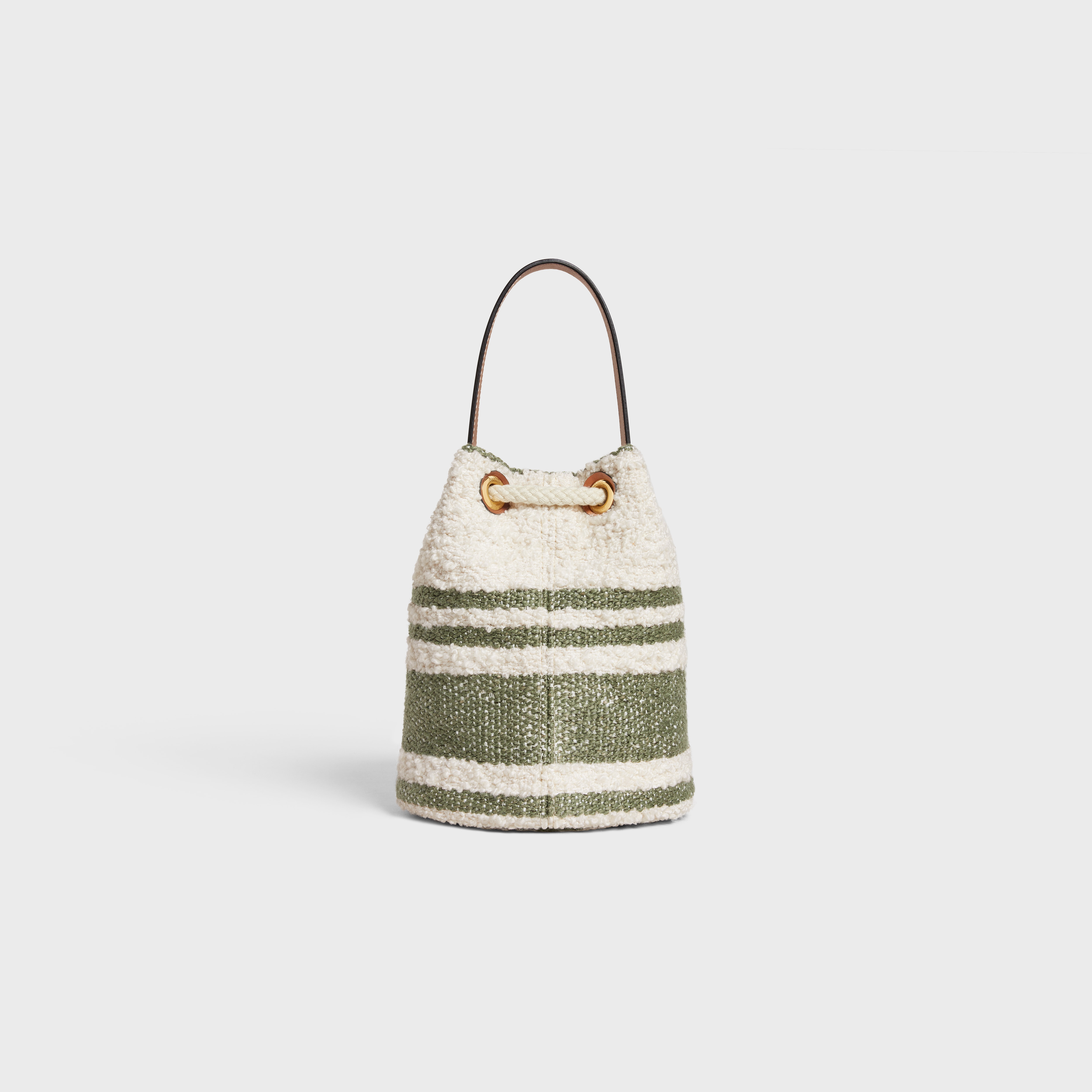 Teen Drawstring in STRIPED TEXTILE WITH CELINE AND CALFSKIN - 3