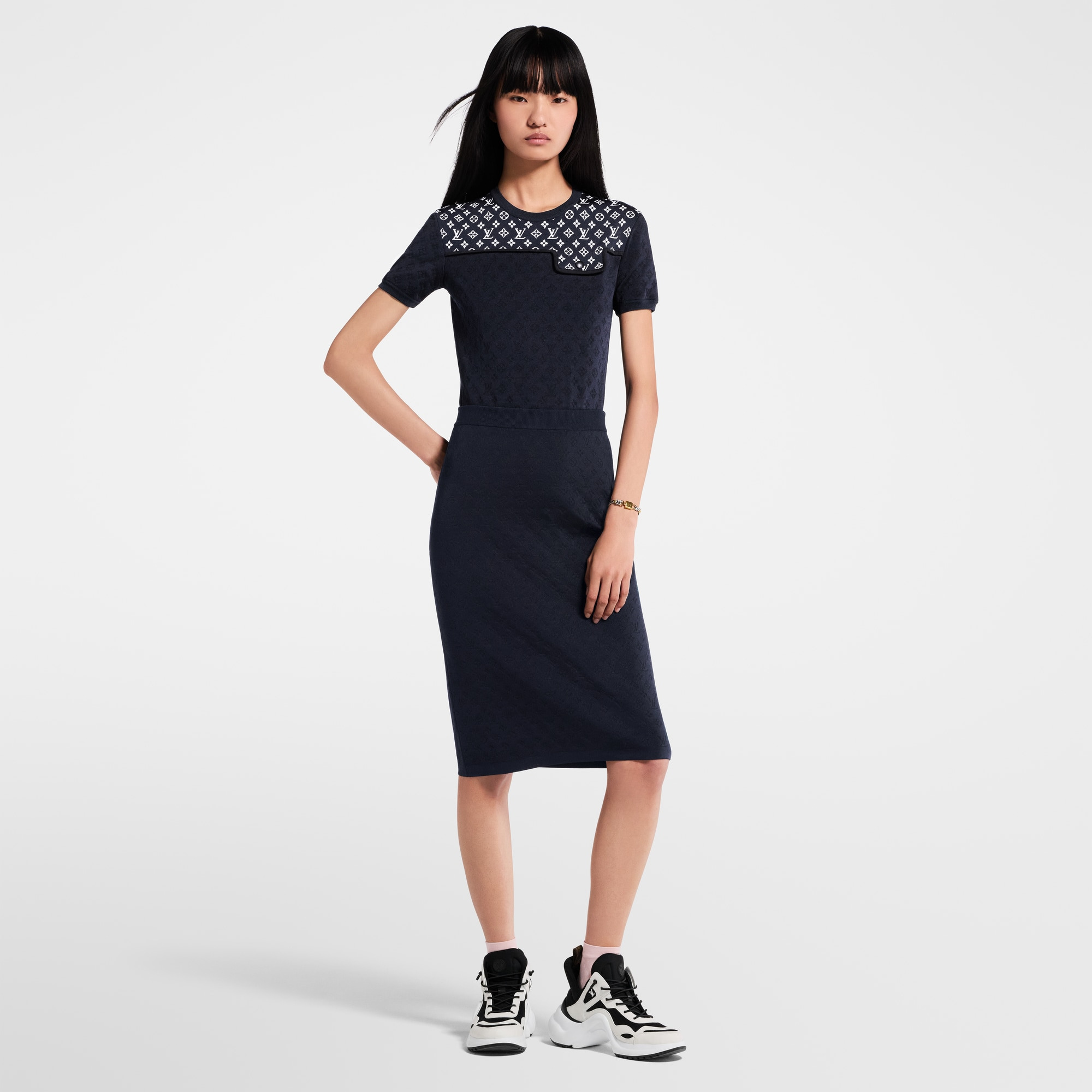 Monogram Jacquard Knit Top - 6