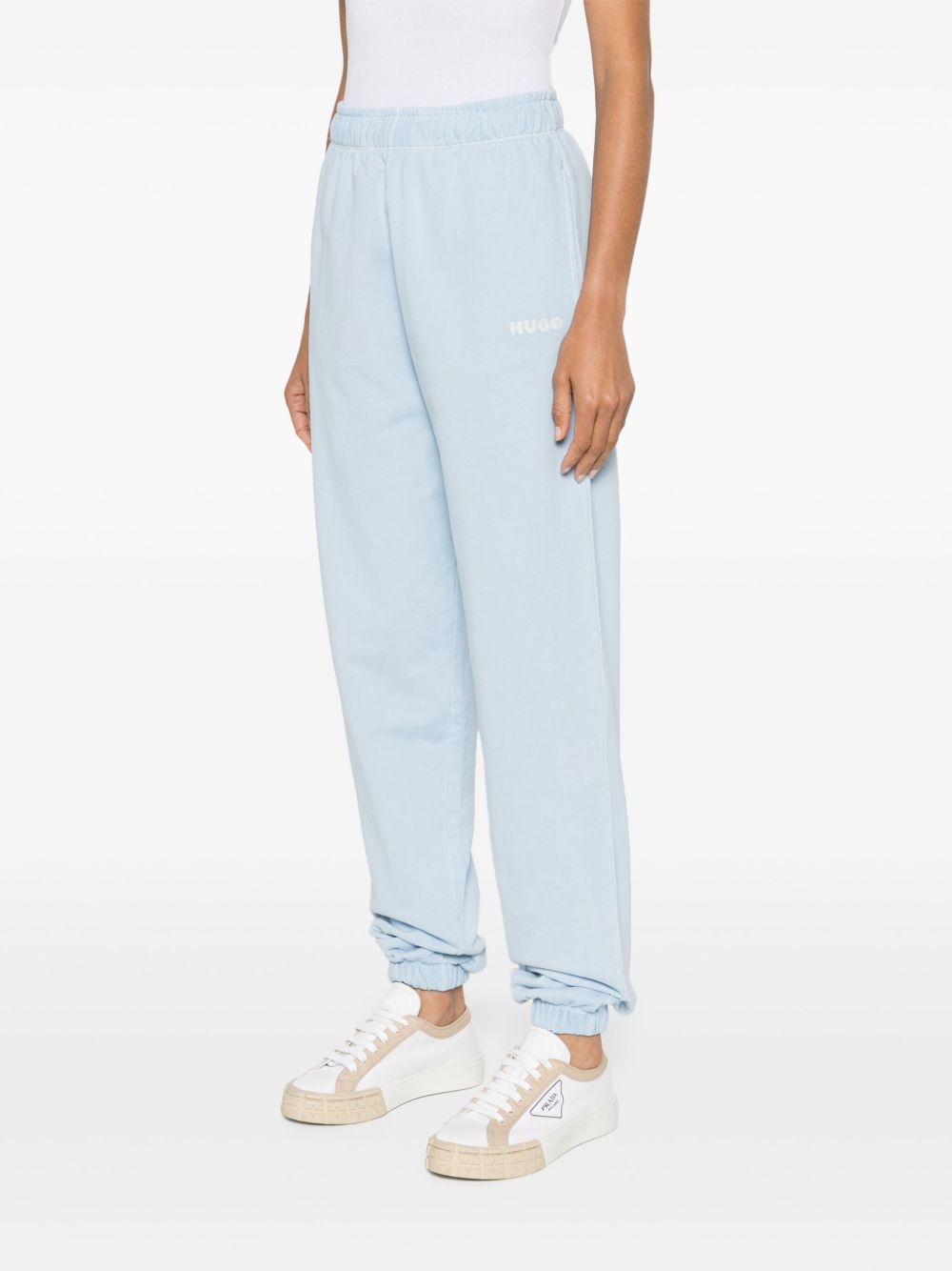 logo-embroidered cotton track pants - 3