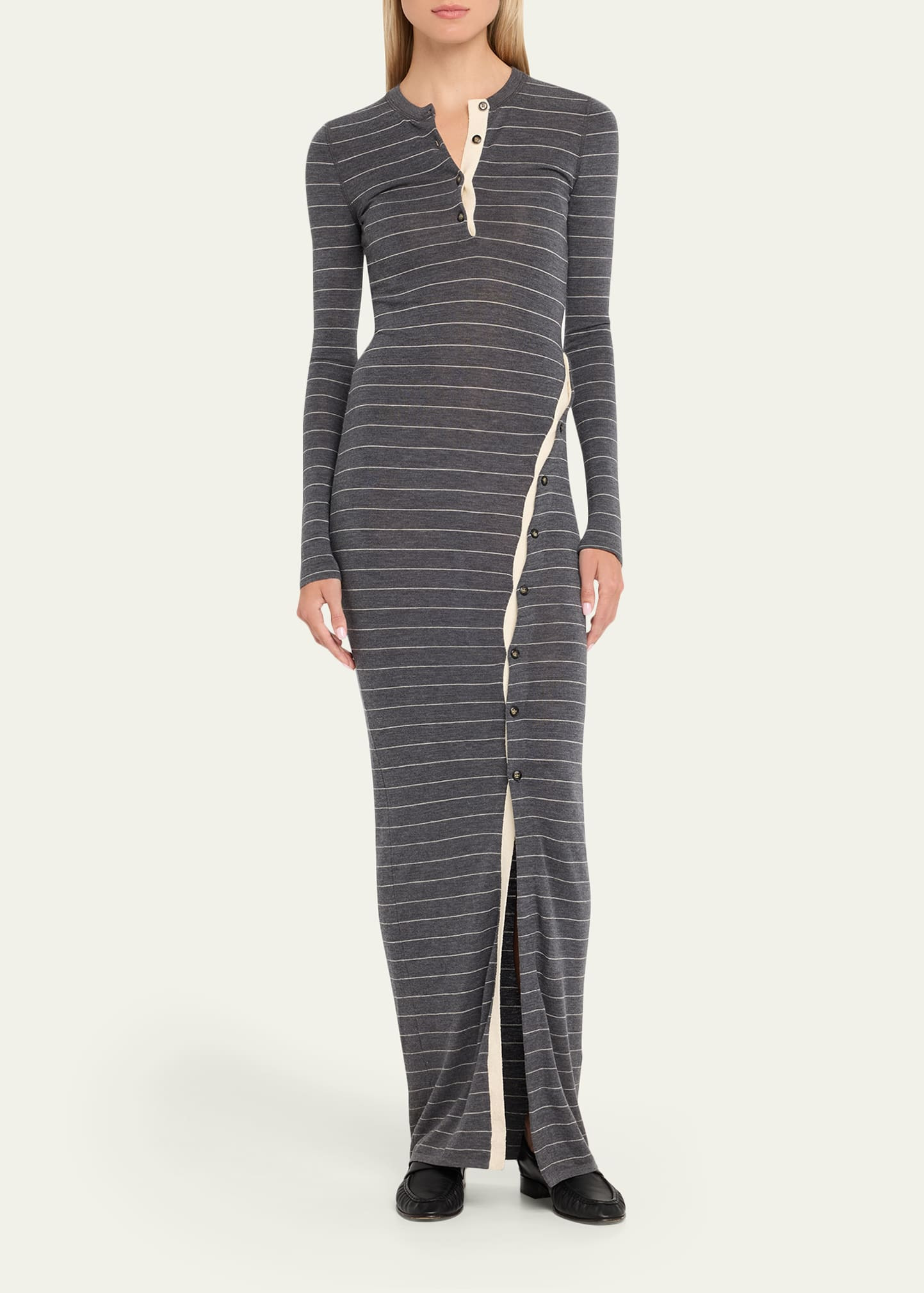 Dakoa Buttoned Fine Merino Maxi Dress - 2