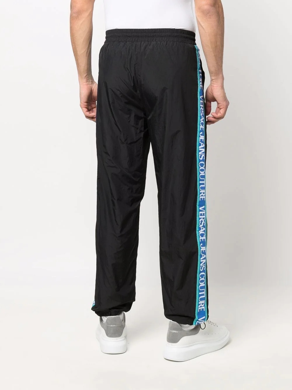 logo-tape drawstring track pants - 8