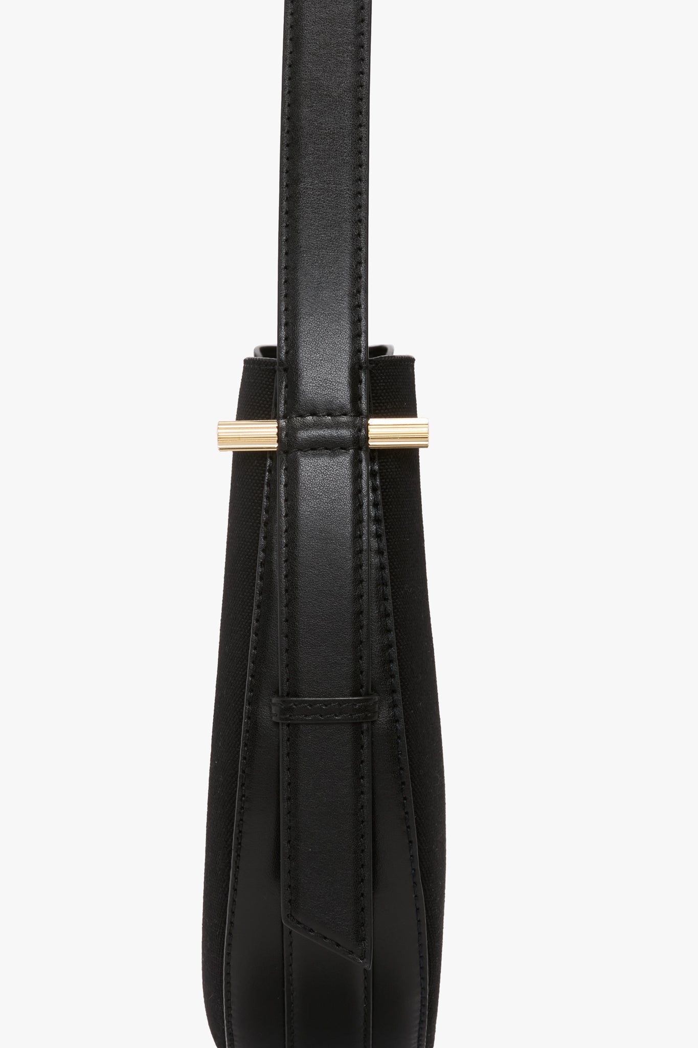 Medium Dia Hobo Bag In Black Canvas With Black Leather - 6