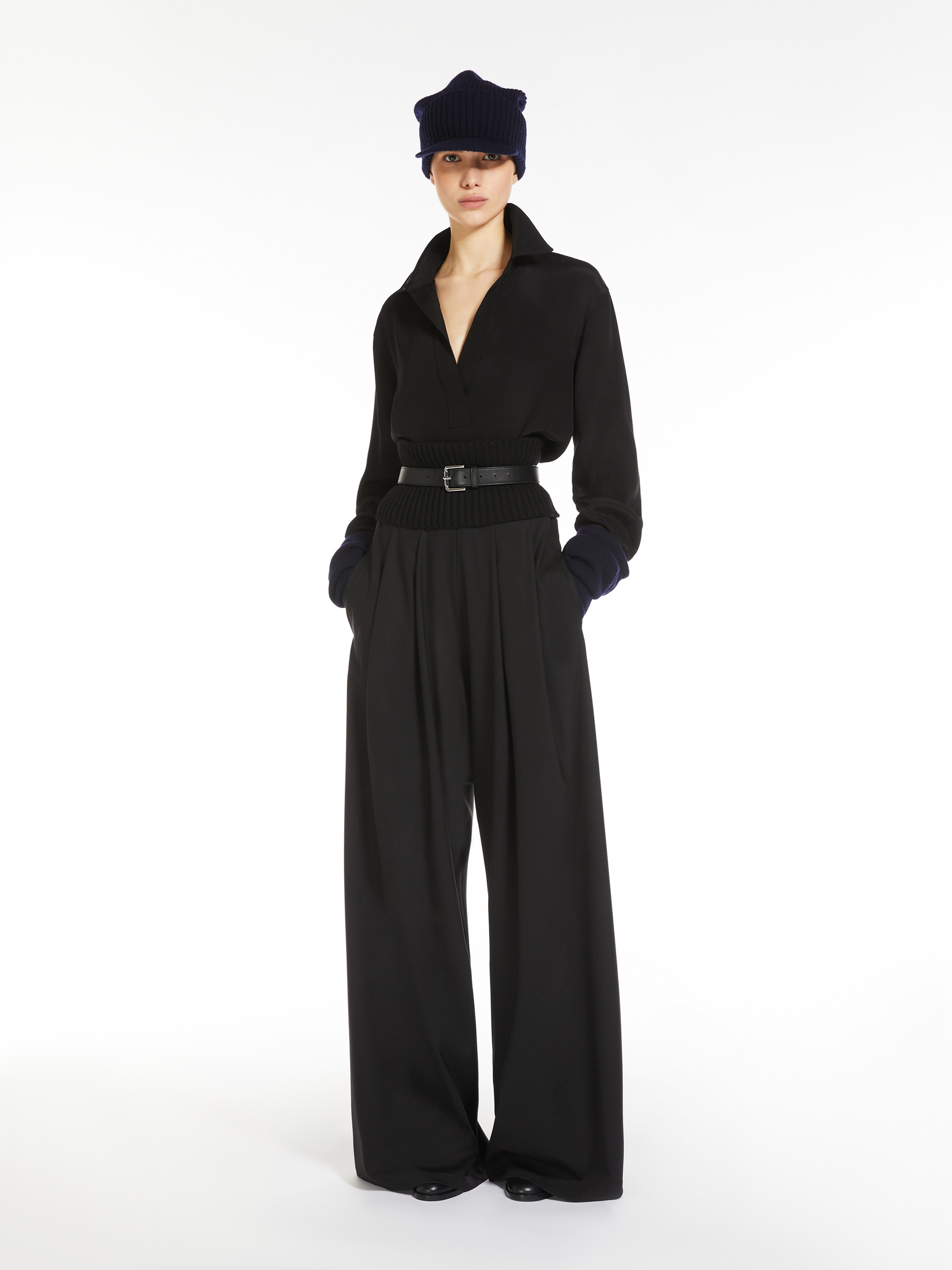 COSMO Long stretch wool trousers - 2