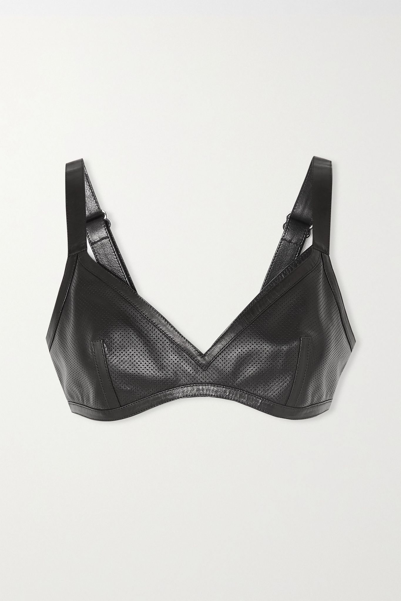 Perforated leather bralette - 1