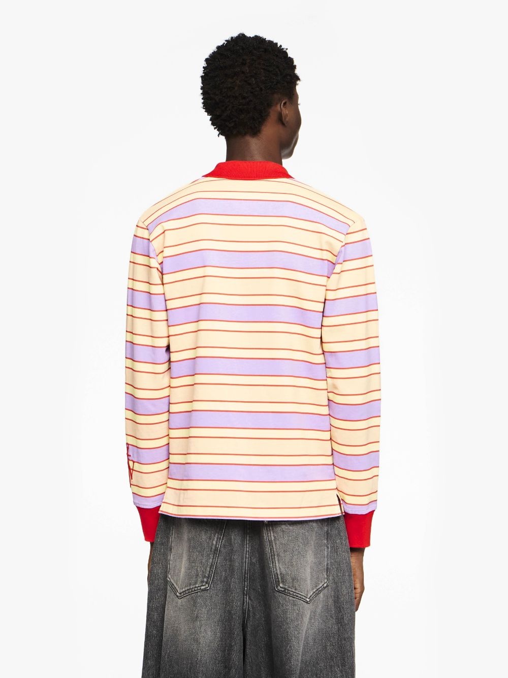 CONTRAST TRIM STRIPED POLO TOP - 3