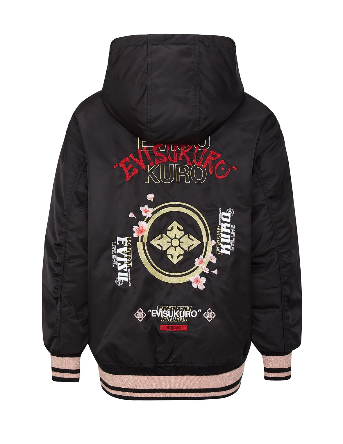Floral and Kamon Embroidered Down Jacket - 11