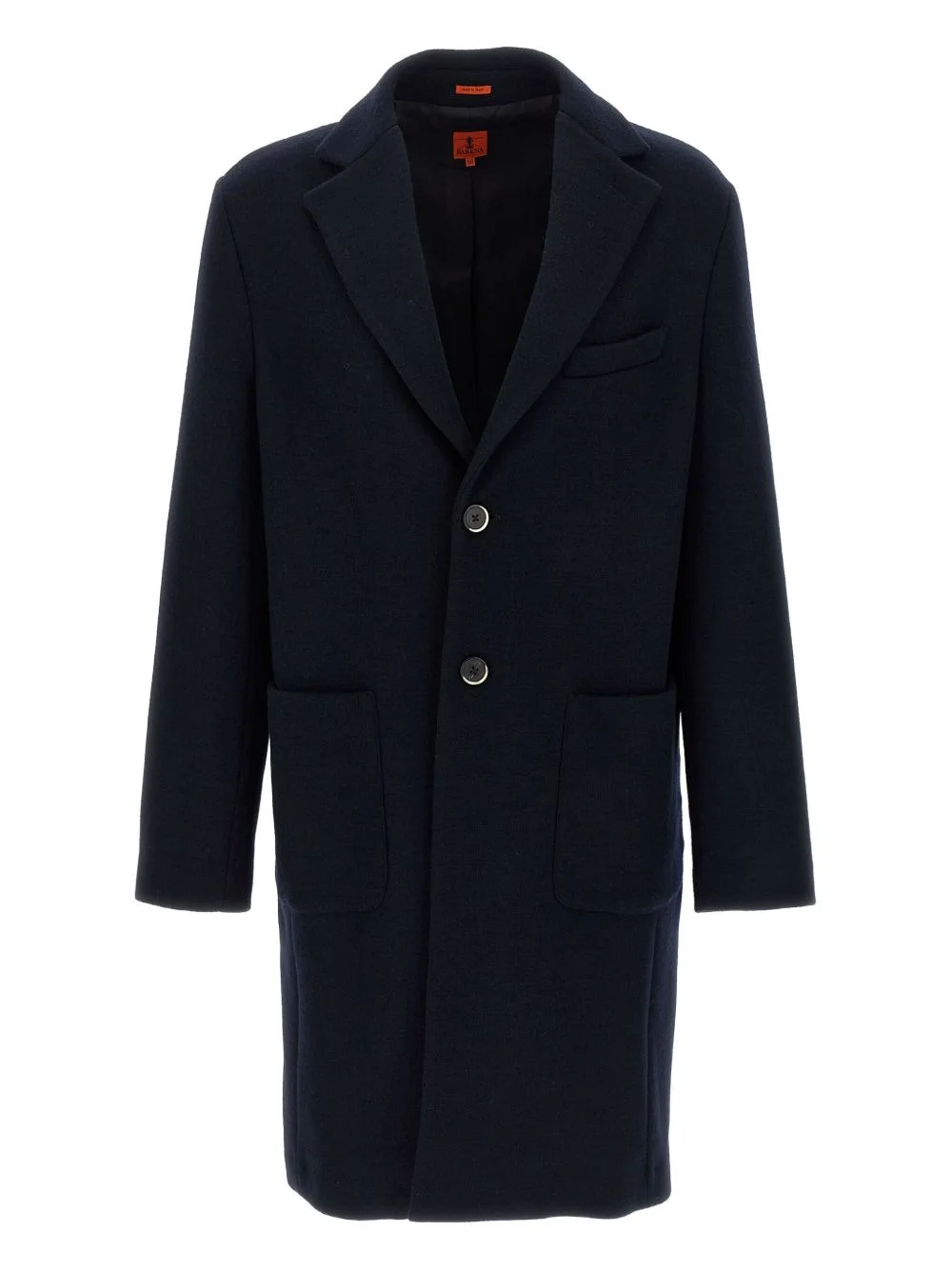notched-lapel wool-blend coat - 1