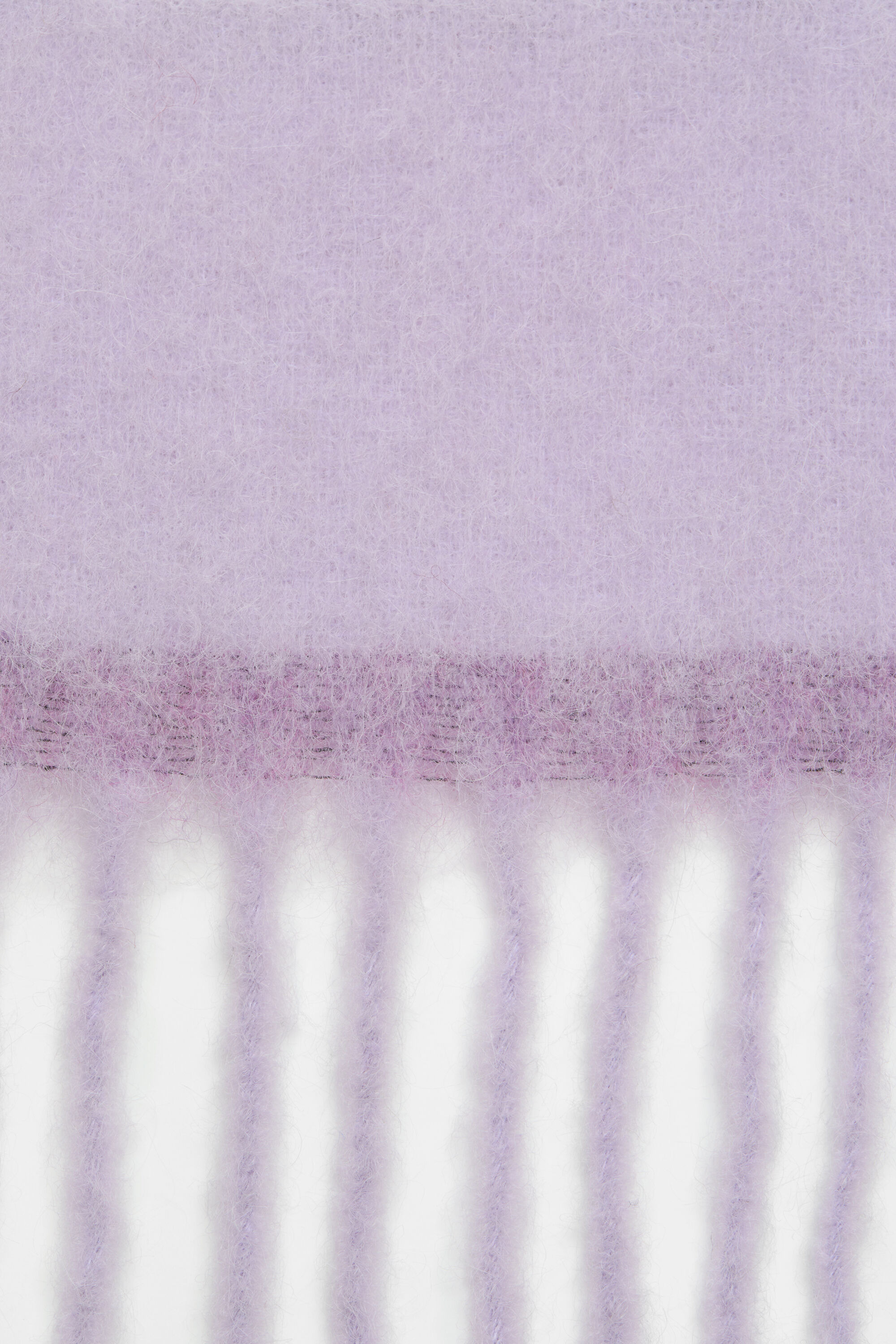 Wool fringe scarf - Lilac/white - 3