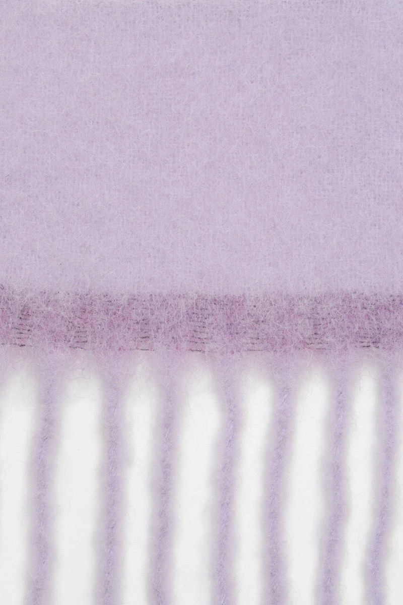 Wool fringe scarf - Lilac/white 3