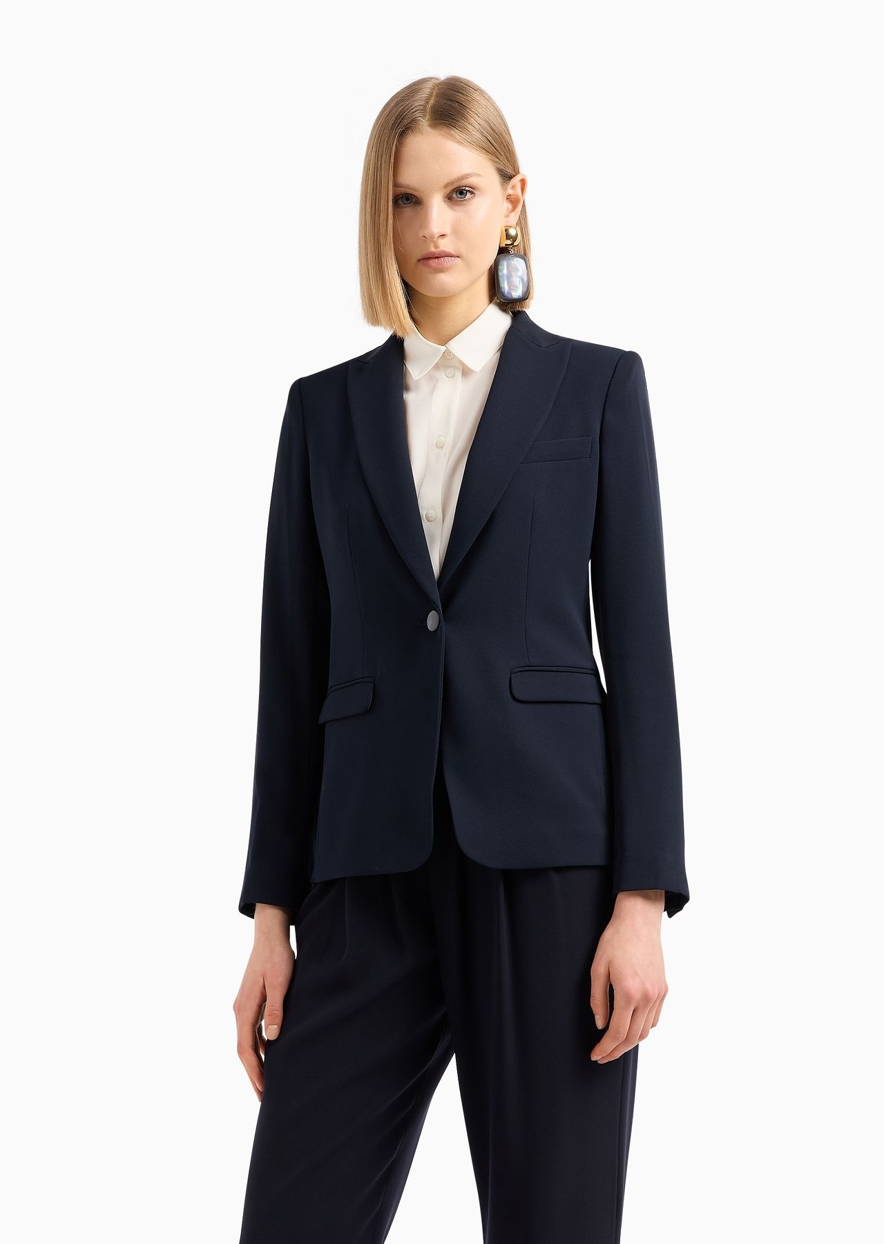 ASV single-breasted jacket in recycled techno crêpe - 3