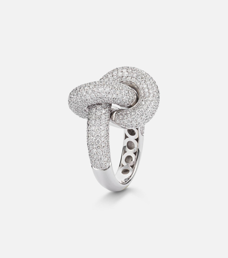 Legacy Knot Big 18kt white gold ring with diamonds 4