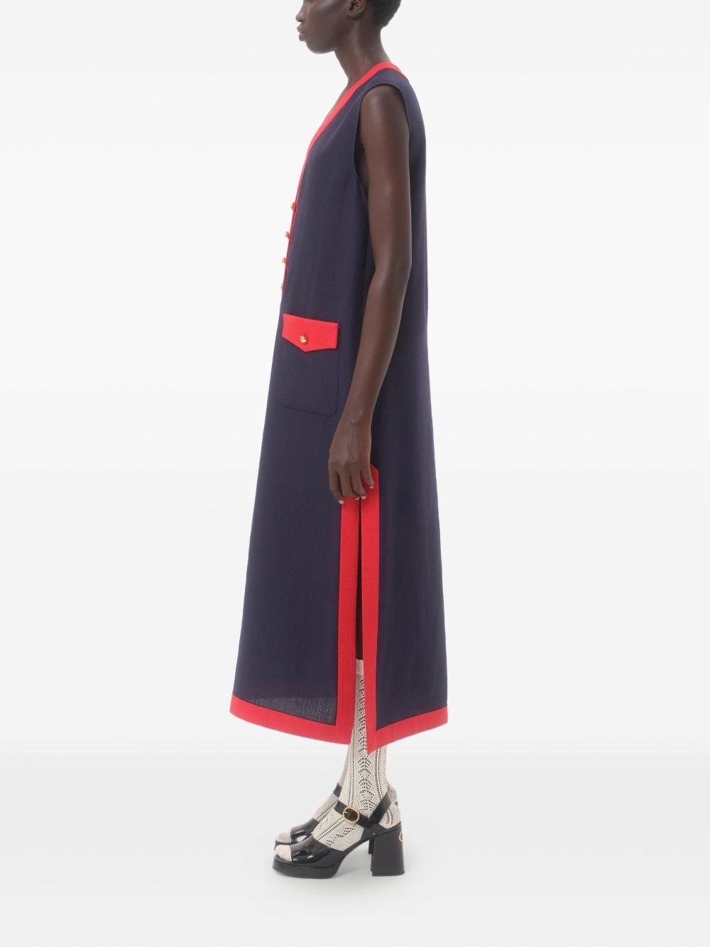 VISCOSE LINEN MIDI DRESS - 5