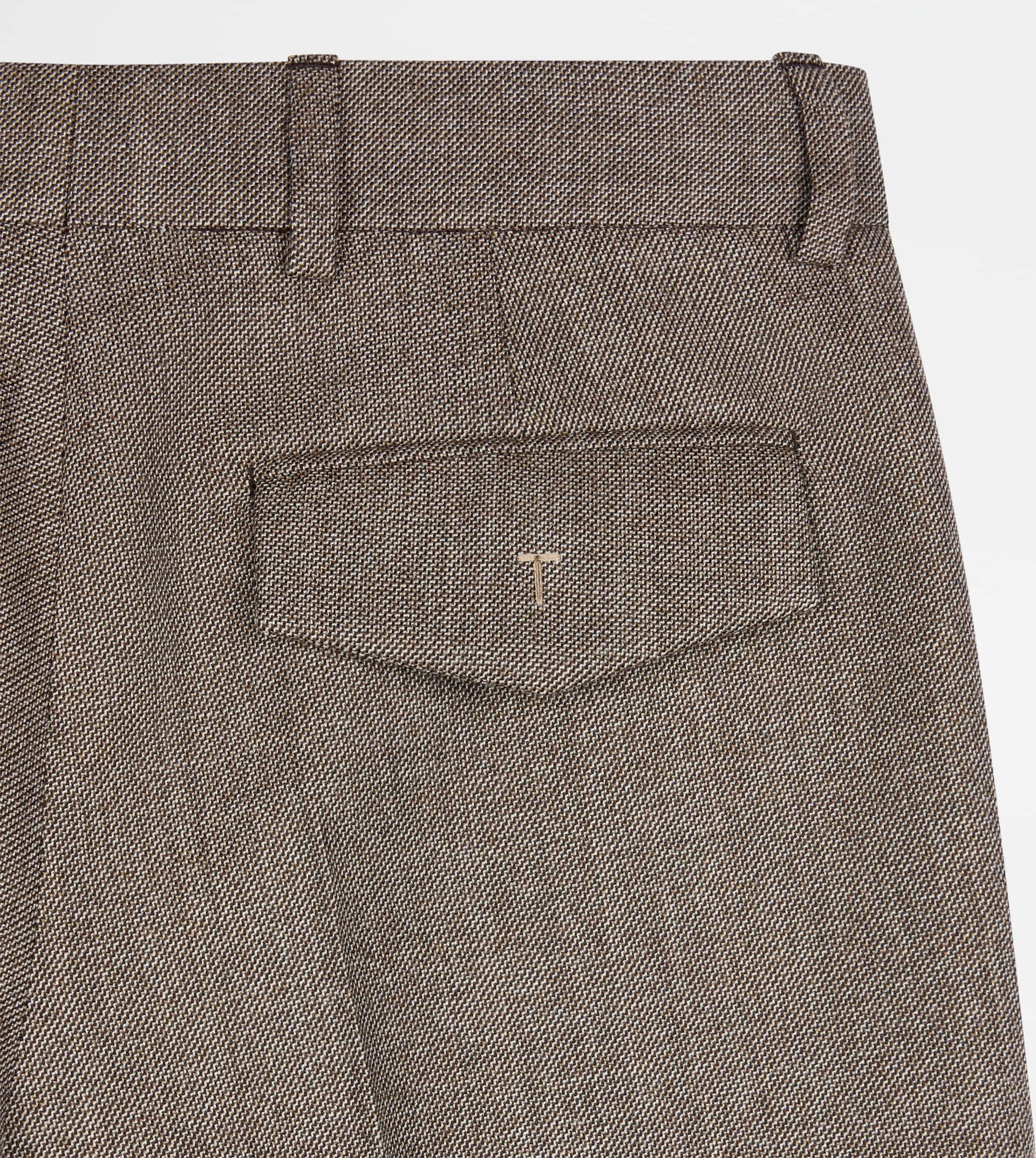 PANTS IN MOULINÉ WOOL - BROWN - 7