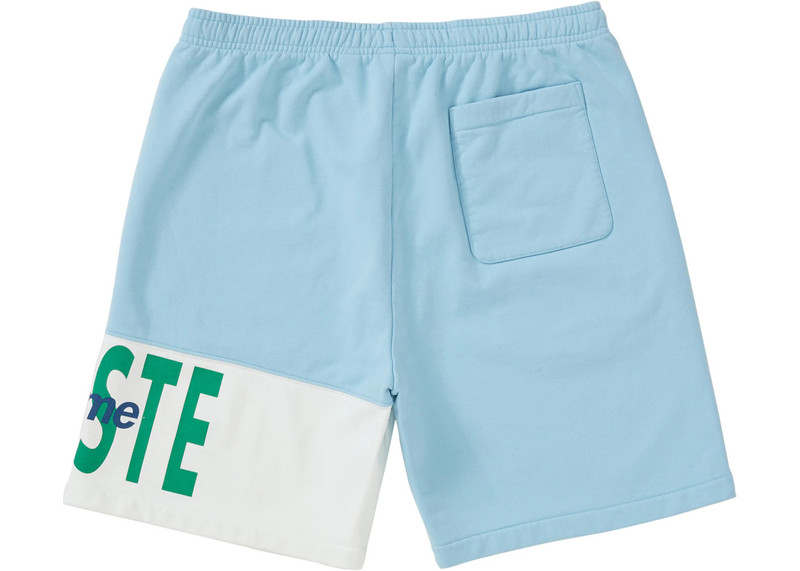 Supreme Supreme LACOSTE Logo Panel Sweatshort Light Blue outlook