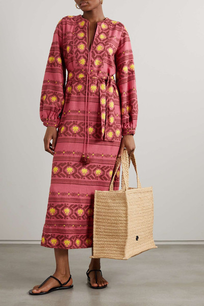 Johanna Ortiz + NET SUSTAIN Sapa Inca belted embroidered woven maxi dress outlook