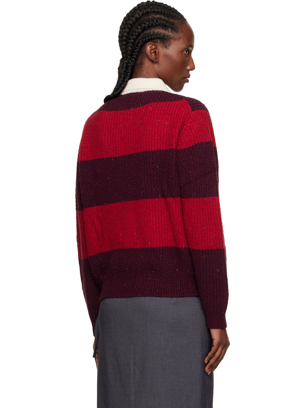 Red & Burgundy Chunky Rugby Polo - 3