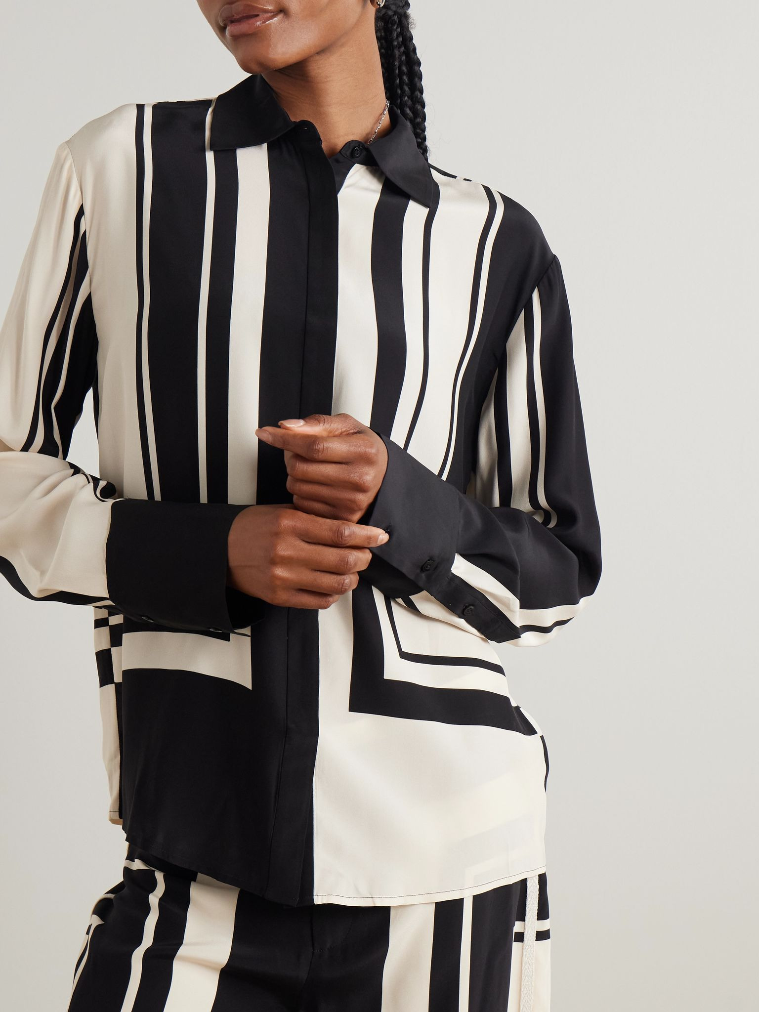 Pietra printed silk crepe de chine shirt Multi - 3