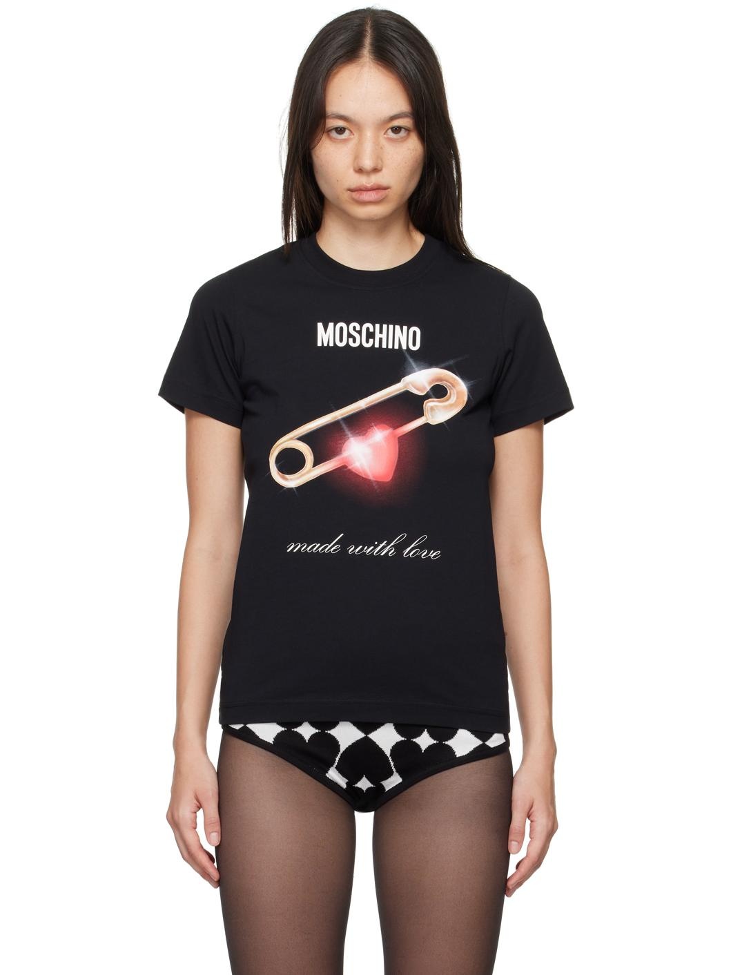 Black Heart Safety Pin T-Shirt - 1