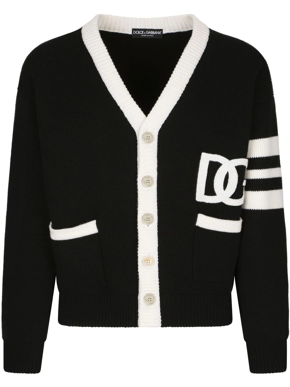 DG logo virgin wool cardigan - 1