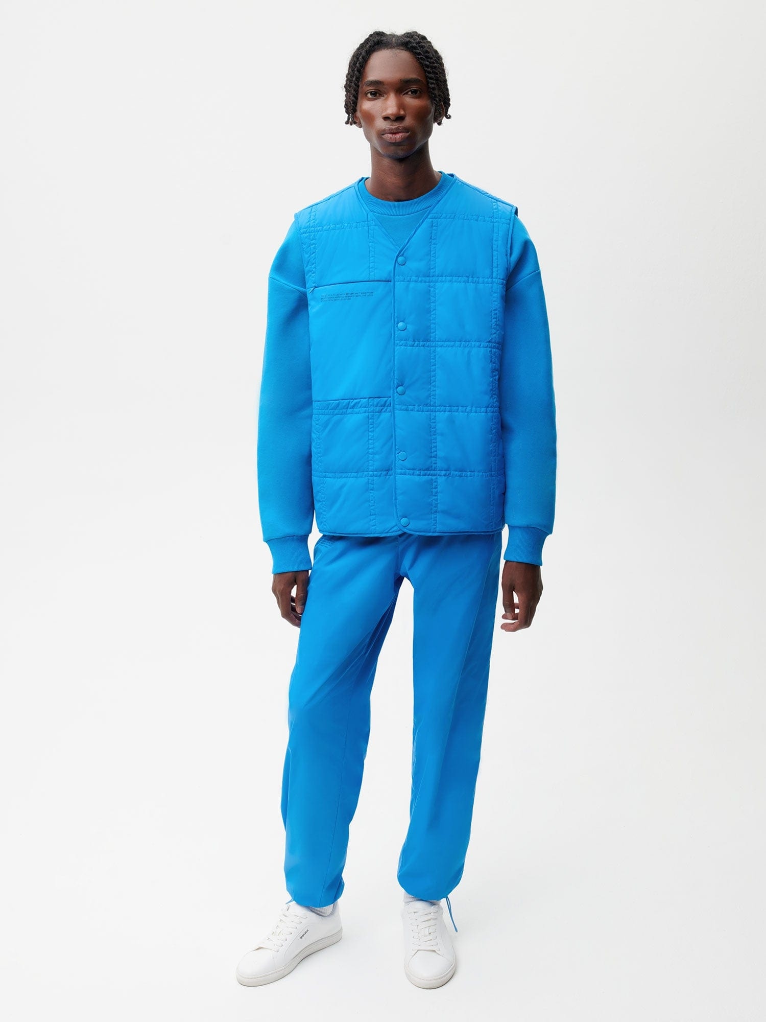 Mens Flower-Warmth Quilted Gilet - Cerulean Blue - 4