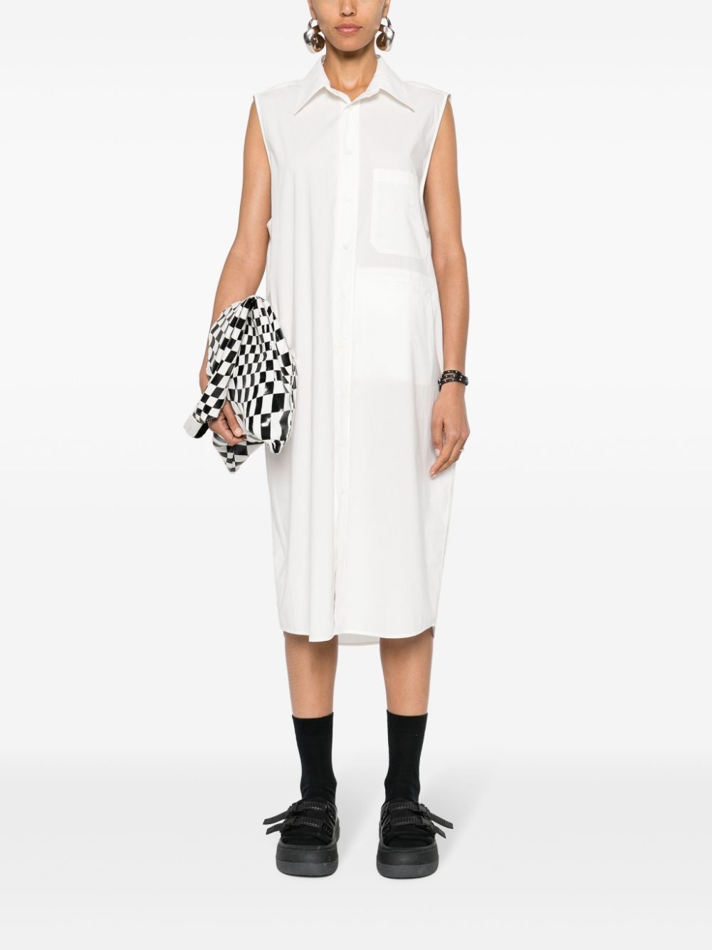 cotton poplin midi dress - 2