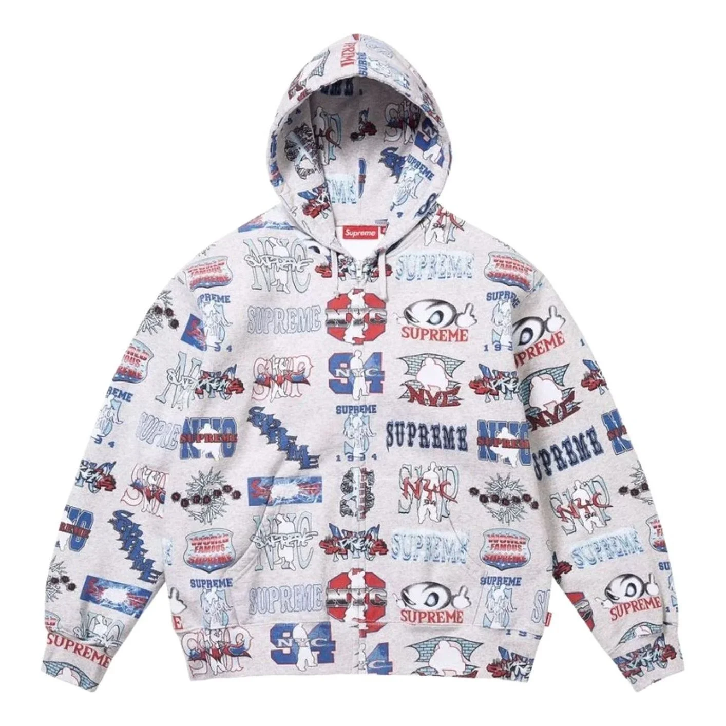 Supreme SS26 Flash Zip Up Hooded Sweatshirt 'White' SUP-SS26-296-WHT - 1