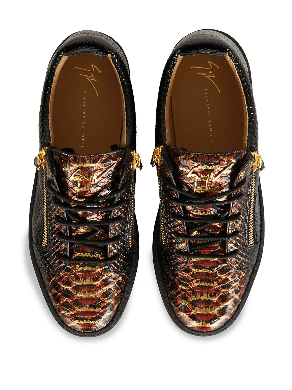 Frankie snakeskin-effect leather sneakers - 4