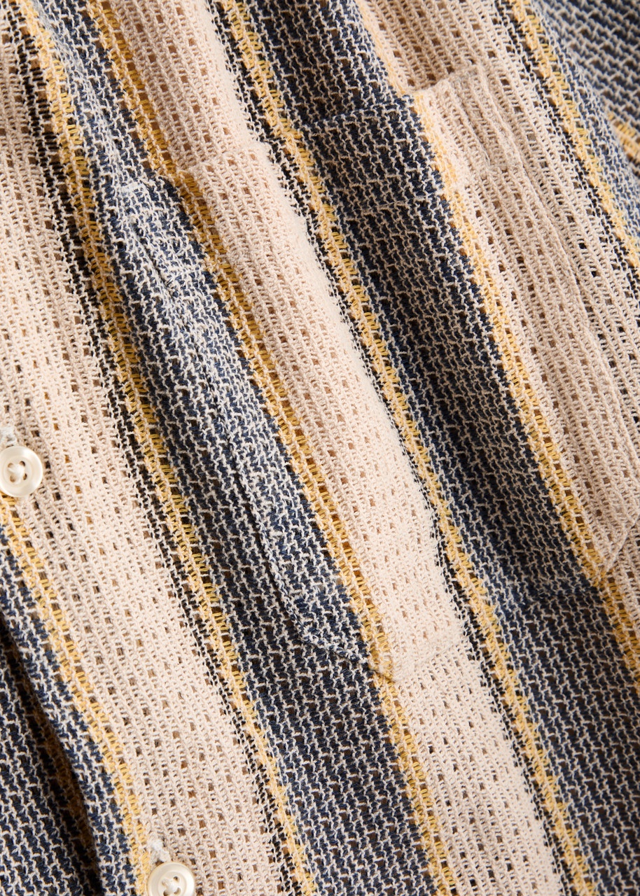 Universal Works Road Striped-intarsia Cotton-knit Shirt - 5