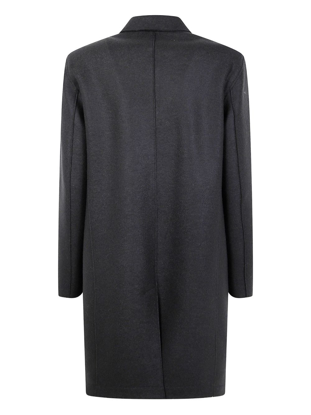 button-fastening wool coat - 2