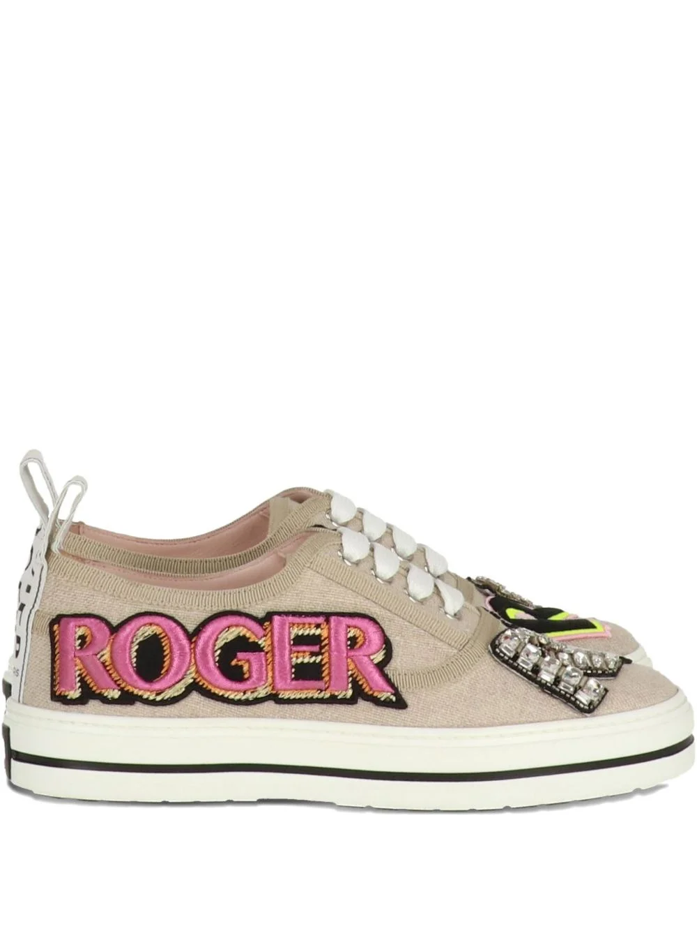 rhinestone-embellished logo sneakers - 1