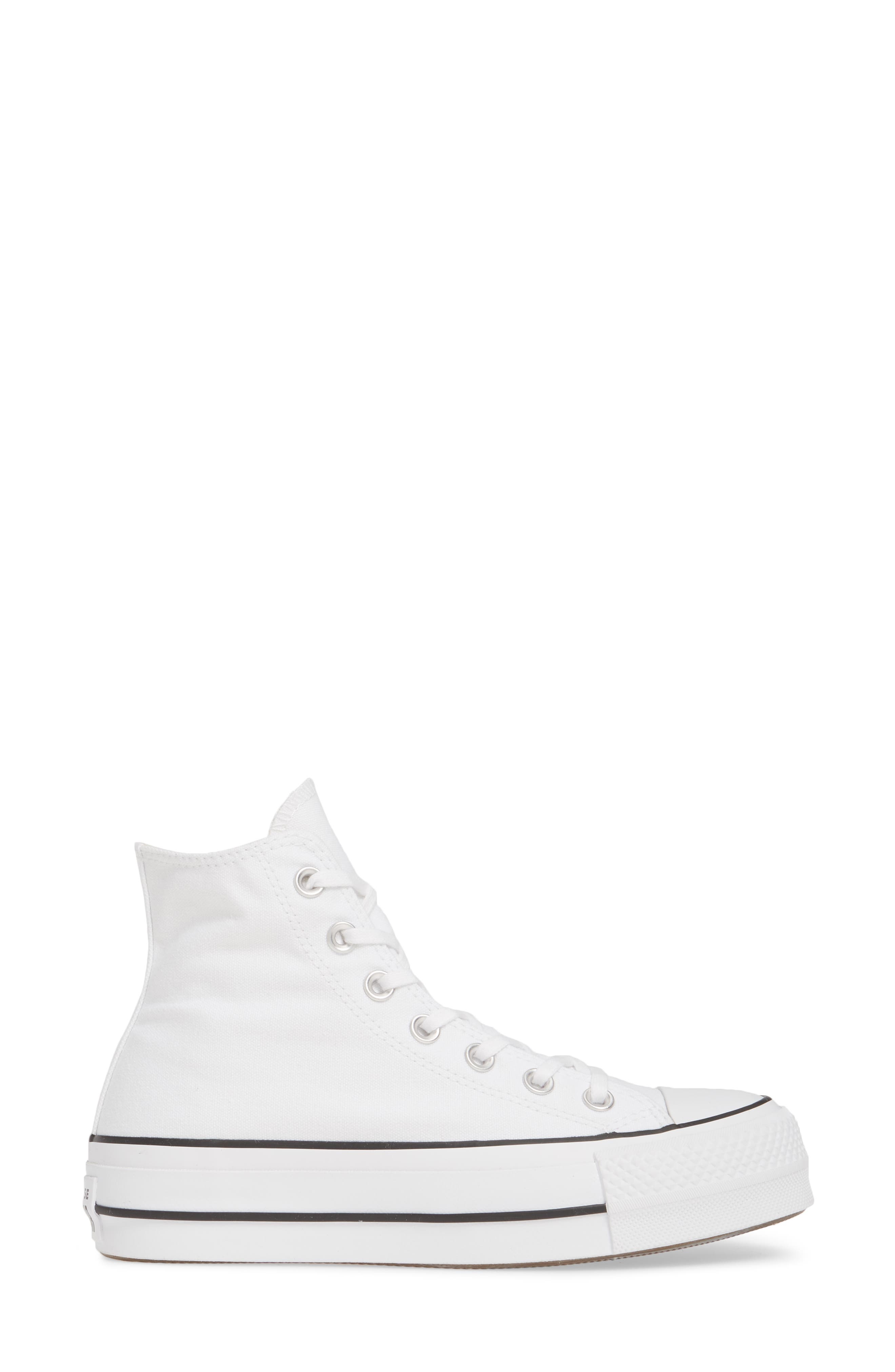 Converse Chuck Taylor® All Star® Lift High Top Platform Sneaker in White/Black/White at Nordstrom - 3