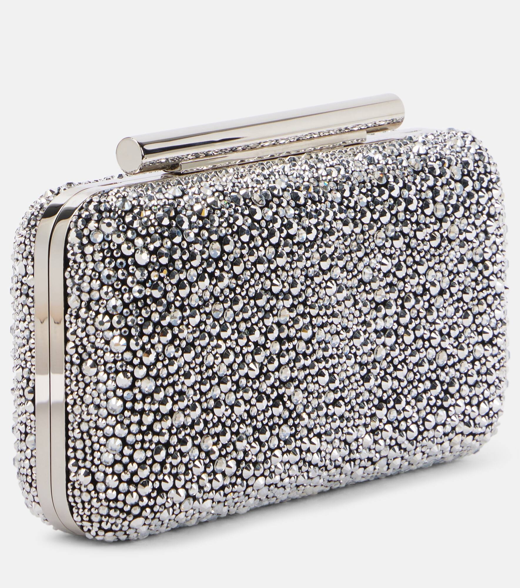 T-Bar crystal-embellished leather box clutch - 4